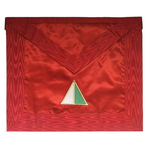 26th Degree Scottish Rite Apron – All Red Satin & Moire Prince of Mercy – product view