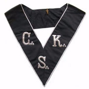 30th Degree Scottish Rite Collar – CKS Black Satin with Grey Borders