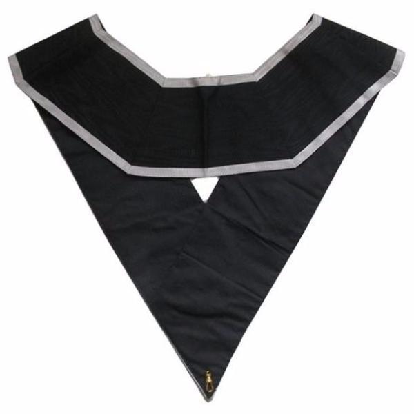 Chevalier Grand Introducteur 30th Degree French Rite Collar – Black Moire with White Borders – detail 2