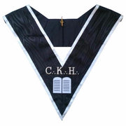 Grand Orator 30th Degree French Rite Collar – Black Moire with White Borders