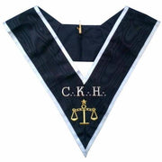 Premier Grand Juge 30th Degree French Rite Collar – Black Moire with White Borders