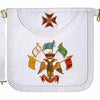 33rd Degree Scottish Rite Apron – All White Satin with Pleated Edges