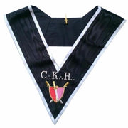 Grand Servant d'Armes 30th Degree French Rite Collar – Black Moire with White Borders