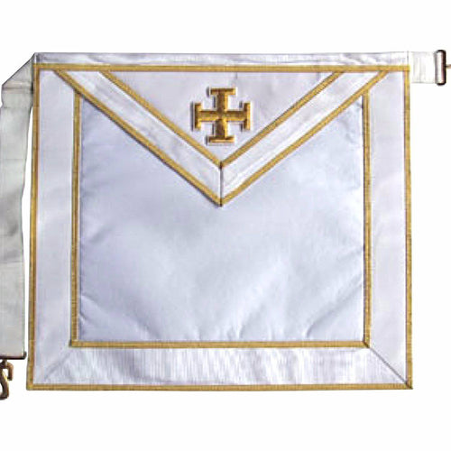 31st Degree Scottish Rite Apron – All White Satin – product view