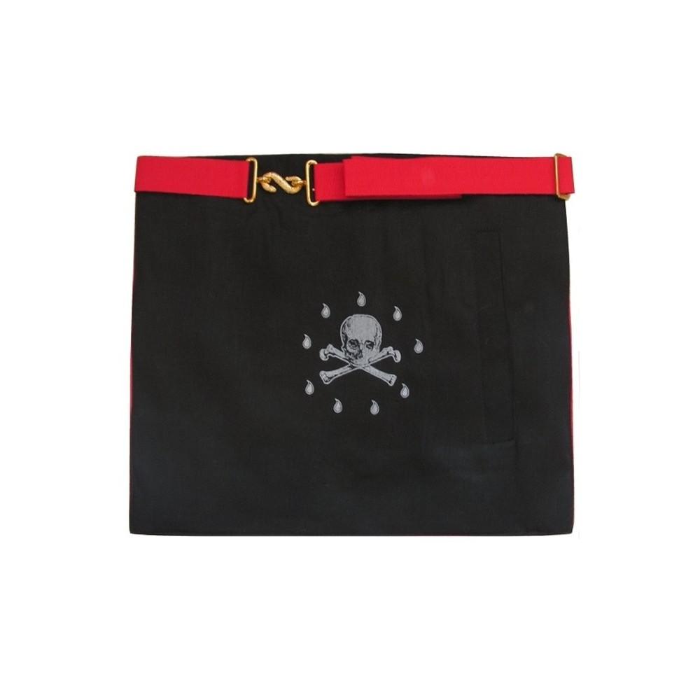 Master Mason Scottish Rite Apron – White & Red Moire Moon & Sun – detail 2