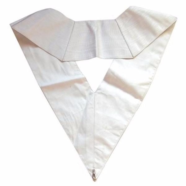 Deputy French Rite Collar – White Moire with Red Rosette – detail 2