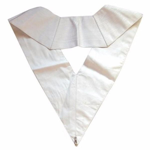 Deputy French Rite Collar – White Moire with Red Rosette – detail 2