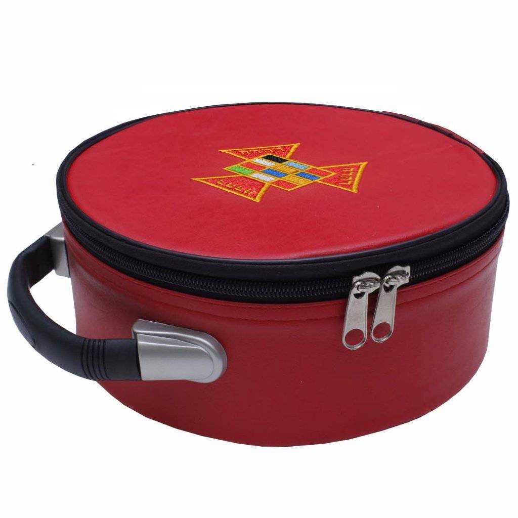 Past High Priest Royal Arch Chapter Crown Cap Case – Red Imitation Leather – detail 2