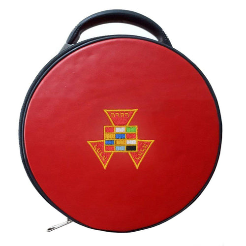 Past High Priest Royal Arch Chapter Crown Cap Case – Red Imitation Leather – product view