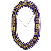 Grand Officers Blue Lodge Chain Collar – Gold Plated with Rhinestones