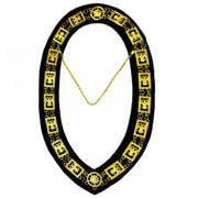 32nd Degree Scottish Rite Chain Collar – Wings Down Gold Plated on Black Velvet