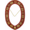 Grand Officers Blue Lodge Chain Collar – Gold Plated with Rhinestones on Red Velvet