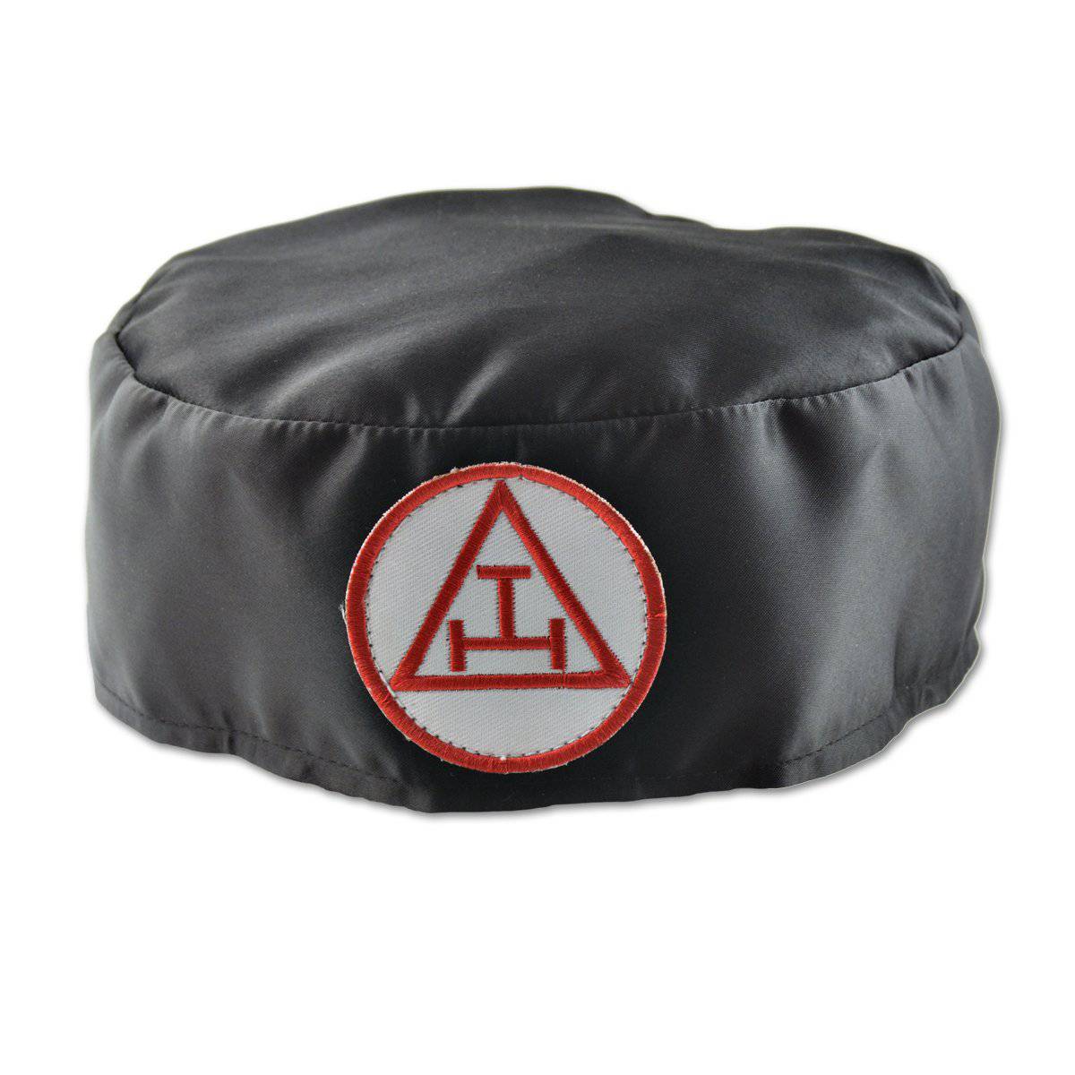 Royal Arch Chapter Crown Cap – Red & Black Satin Triple Tau Insignia – detail 3
