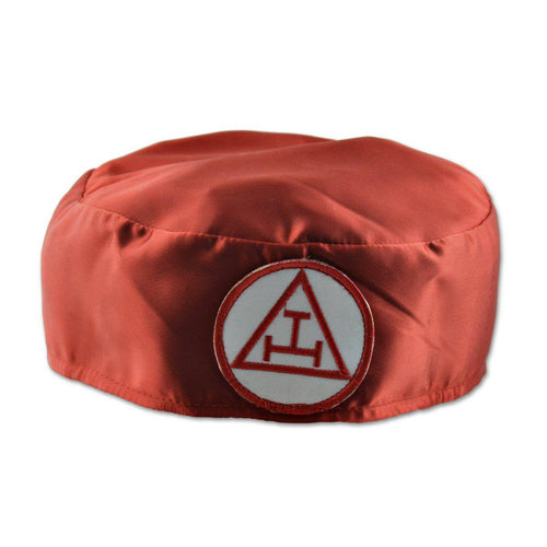 Royal Arch Chapter Crown Cap – Red & Black Satin Triple Tau Insignia – detail 2