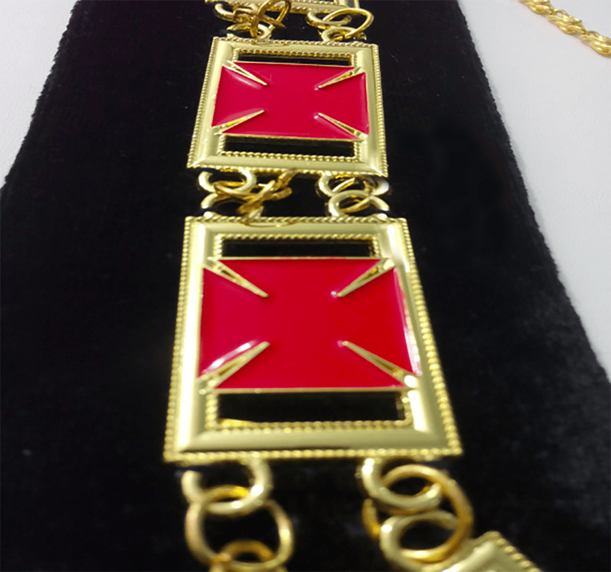 Knights Templar Chain Collar – Gold Plated – detail 2