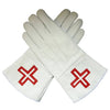 St. Thomas of Acon Gauntlet – White Leather with Red Cross