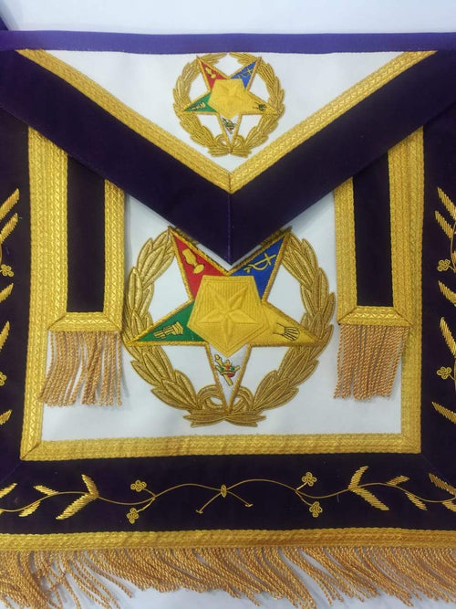 Grand Associate Patron OES Apron – Hand Embroidery – detail 2