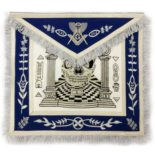 Masonic Exclusive Master Mason Apron – Skull Pillars Masters Carpet Machine Embroidery – product view