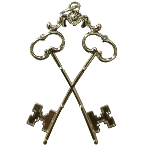 Treasurer Blue Lodge Officer Collar Jewel – Silver Metal – product view
