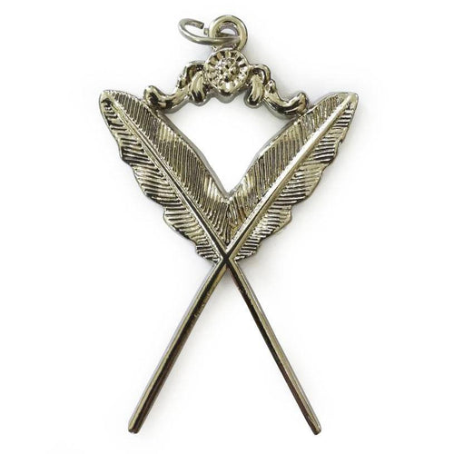 Secretary Blue Lodge Officer Collar Jewel – Silver Metal – product view