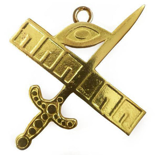 Expert French Rite Officer Collar Jewel – Gold Metal – product view