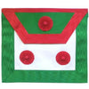 Scottish Master of St. Andrew Apron – White, Green & Red Moire