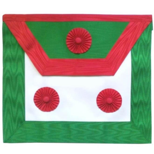 Scottish Master of St. Andrew Apron – White, Green & Red Moire – product view