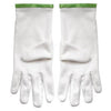 Scottish Master of St. Andrew Gloves – White Cotton with Green Borders