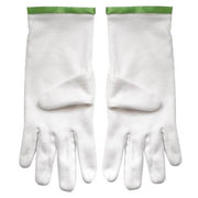 Scottish Master of St. Andrew Gloves – White Cotton with Green Borders
