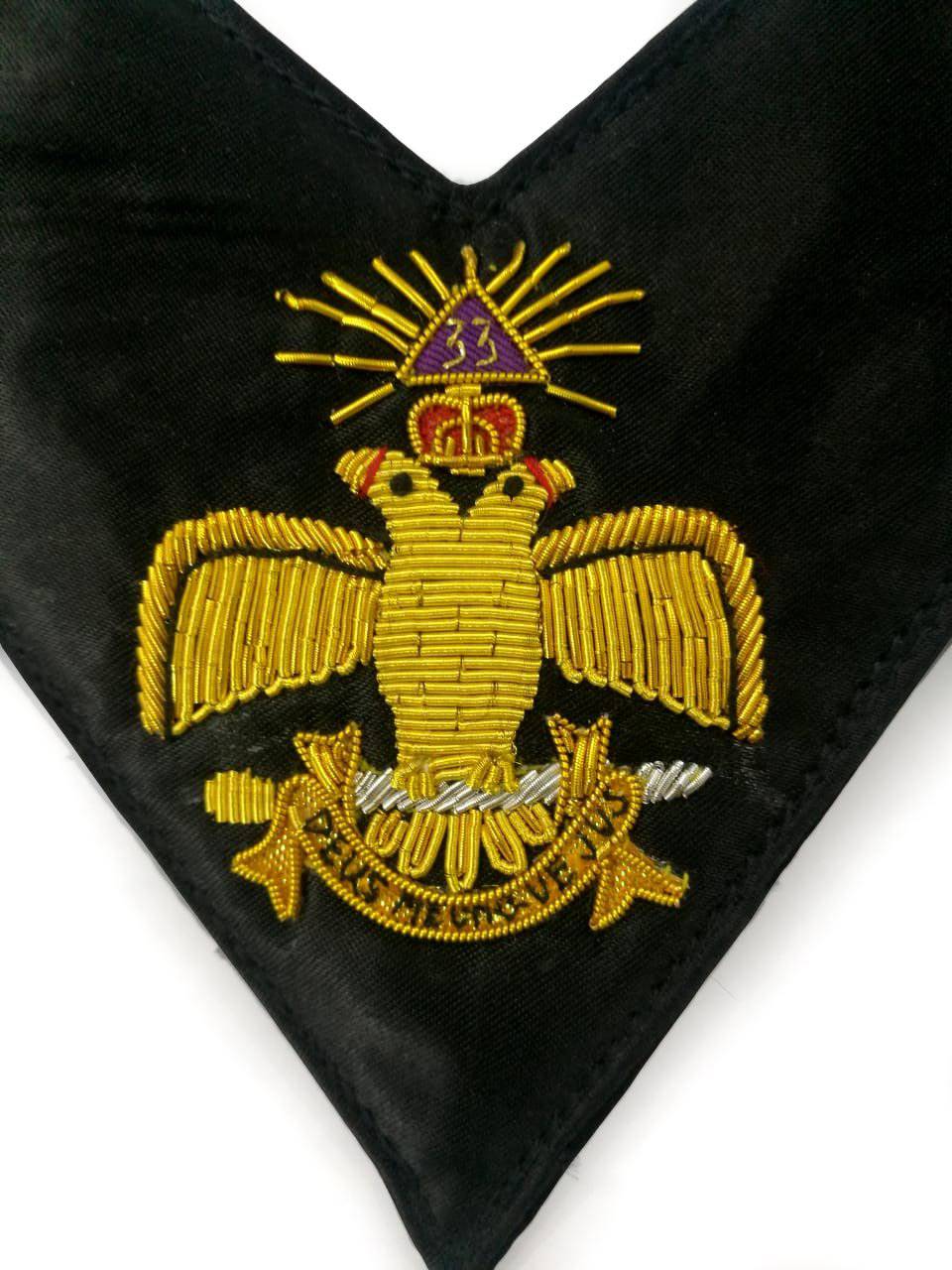 33rd Degree Scottish Rite Collarette – Wings Down Black Ribbon – detail 2