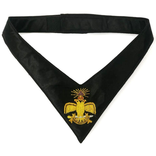 33rd Degree Scottish Rite Collarette – Wings Down Black Ribbon – product view