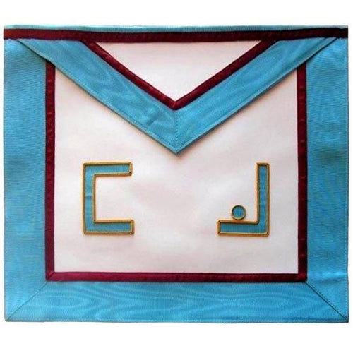 Master Mason Memphis Misraim Apron – Thin Maroon Lining – product view