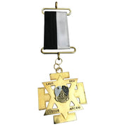 Commander In Chief 32nd Degree Scottish Rite Breast Jewel – Wings Down Gold Metal