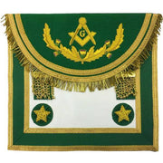 Master Mason Craft Scottish Regulation Apron – Green with Vinework