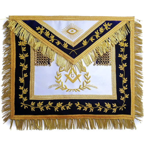 Grand Master Blue Lodge Apron – Bullion Hand Embroidery – product view