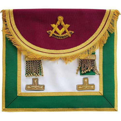 Past Master Craft Scottish Regulation Apron – Green & Brown – product view