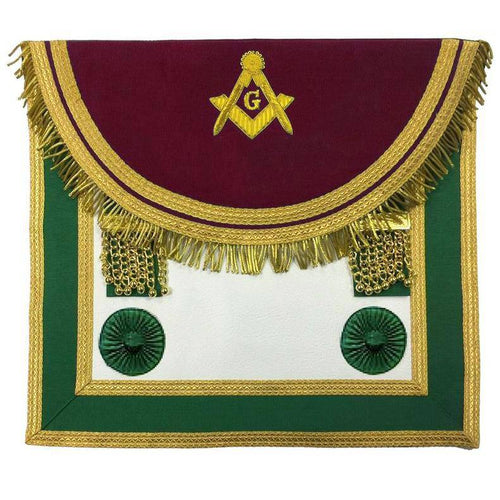 Master Mason Craft Scottish Regulation Apron – Green & Brown – product view
