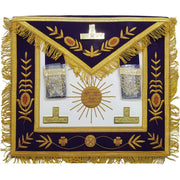 Past Master Blue Lodge Apron – Gold Sun & Vinework