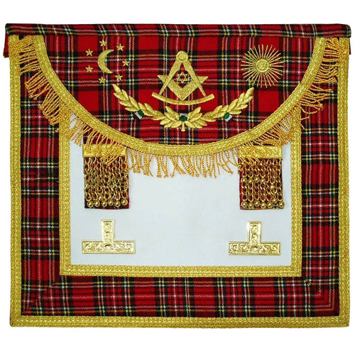 Past Master Craft Scottish Regulation Apron – Stripped Red – product view