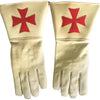 English Knights Templar Gauntlet – Buff Leather with Red Maltese Cross