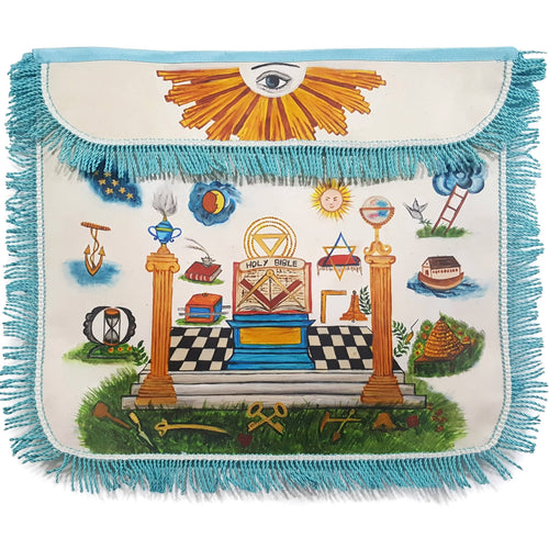 Hand-Painted Apron – Colorful 18th Century Inspired – product view