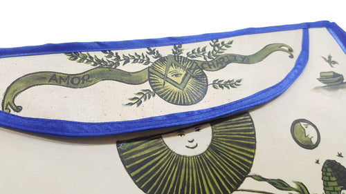 Hand-Painted Apron – History Edition: Masonic Apron of Meriwether Lewis Circa 1800 – detail 2