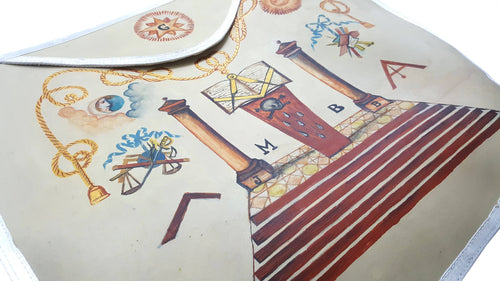 Hand-Painted Apron – 19th Century Inspired Various Colors, Shapes & Trims – detail 2