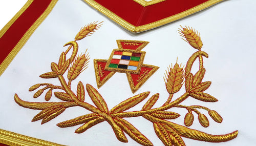 Past High Priest Royal Arch Chapter Apron – Red with Gold Embroidery – detail 2