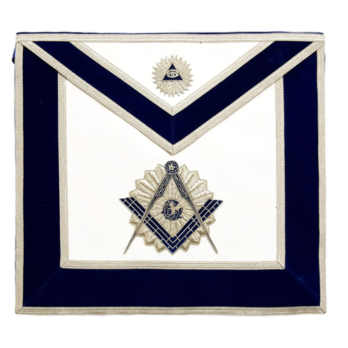 Master Mason Blue Lodge Apron – Royal Blue Velvet – product view