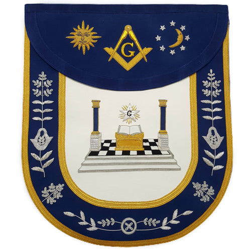 Masonic Exclusive Master Mason Apron – Altar, Sun, Moon & Pillars – product view