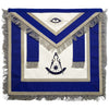Past Master Blue Lodge Apron – Blue with Tabs & Silver Fringe