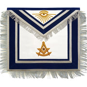 Past Master Blue Lodge Apron – Gold Hand Embroidered with Silver Fringe