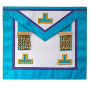 Worshipful Master Memphis Misraim Apron – White, Turquoise & Royal Blue with Tassels