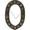 Blue Lodge Chain Collar – Gold Plated with Rhinestones on Blue Velvet
